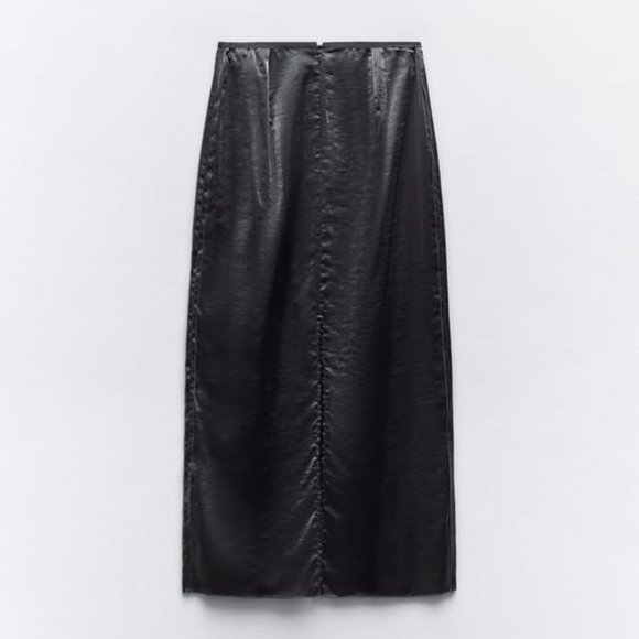 Zara IRIDESCENT MIDI SKIRT Size XL New - Picture 4 of 6